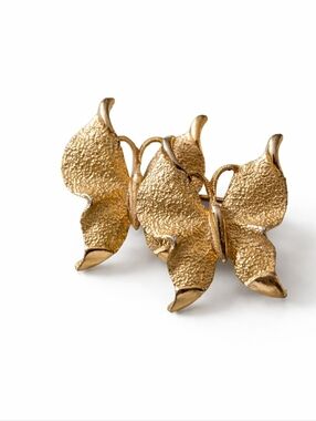 Vintage Hobé Double Butterfly Brooch – Gold Tone Statement Pin